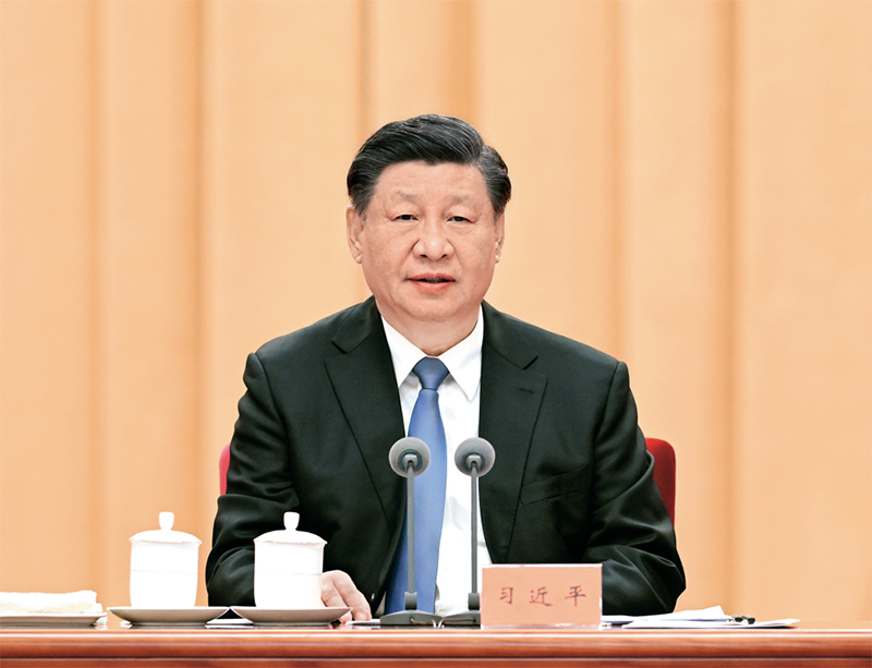 2023年1月9日，中共中央總書記、國家主席、中央軍委主席習近平在中國共產黨第二十屆中央紀律檢查委員會第二次全體會議上發表重要講話。 新華社記者 張領/攝